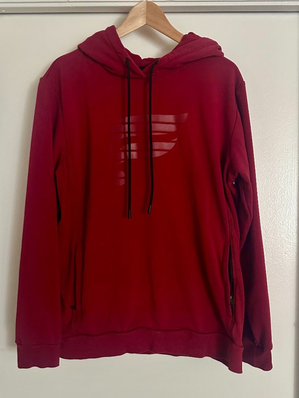 Fabletics Burgundy Pullover Hoodie Men’s Large Thick Heavyweight Streetwear Swea